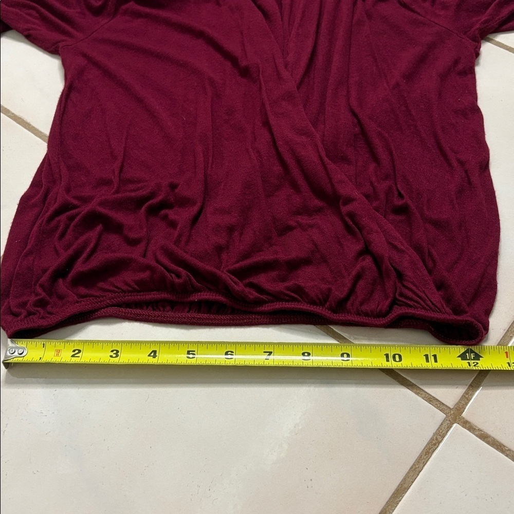 Beware Brand Mauve Burgundy Long Sleeve Wrap Top. Medium - Picture 9 of 11